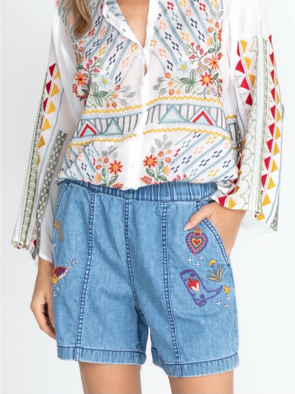 Johnny Was Monroe Pull-On Short Size XS